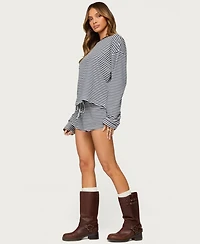 Edikted Women's Jainee Striped Drawstring Shorts