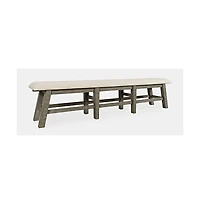 Jofran Telluride Rustic Farmhouse Solid Wood 85" Upholstered Dining Bench