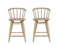 Jofran Fitz Traditional Solid Wood Curved Back Spindle Counter Stool (Set of 2)