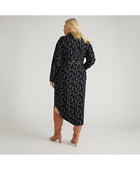 Universal Standard Women's Morgan Belted Stretch Flannel Shirtdress