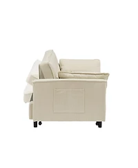 Simplie Fun Elegant And Breathable Modular Sofa Bed with Metal Legs in Beige, Black, Pink, or Gray