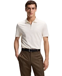 Boss by Hugo Men's Cotton Silk Zip-Neck Polo Shirt