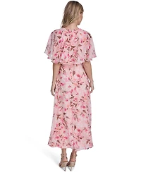 Calvin Klein Women's Short-Sleeve Smocked Printed Dress