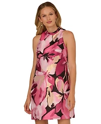 Adrianna Papell Women's Mock Neck A-Line Dress