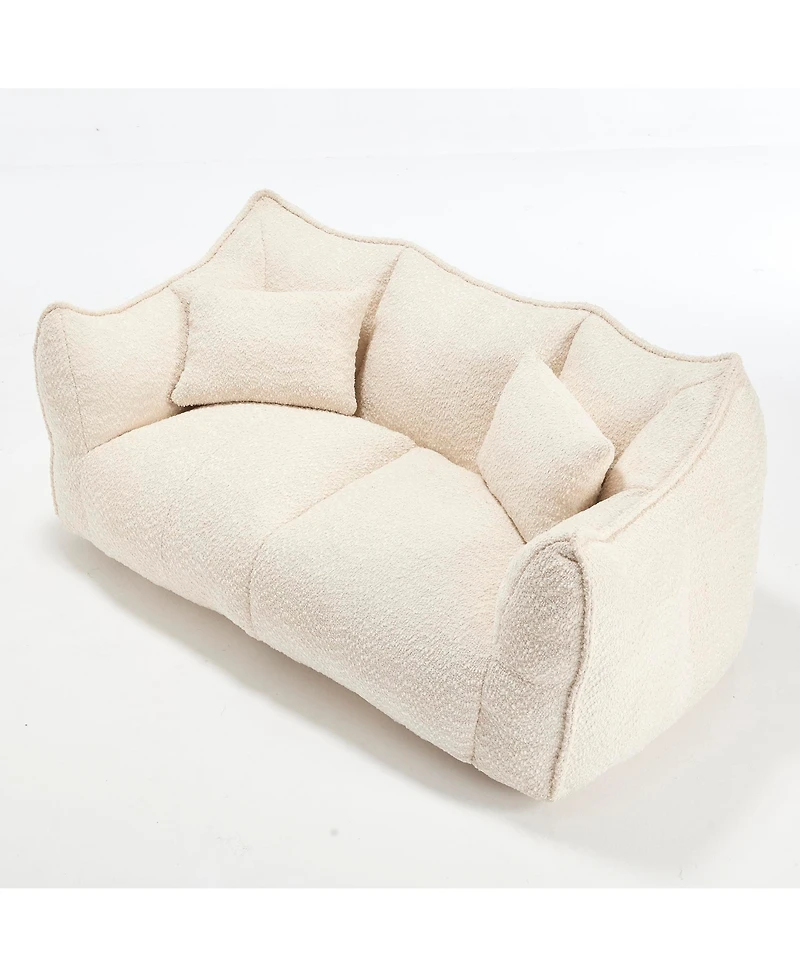 Streamdale Plush Beanbag Sofa with Foam Core for Two