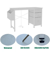 Streamdale Furniture 47" Office Desk with Power Outlet, Storage, and Reversible Design