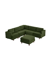 Streamdale Furniture Corduroy 6-Seater Modular Sectional Sofa (Green)