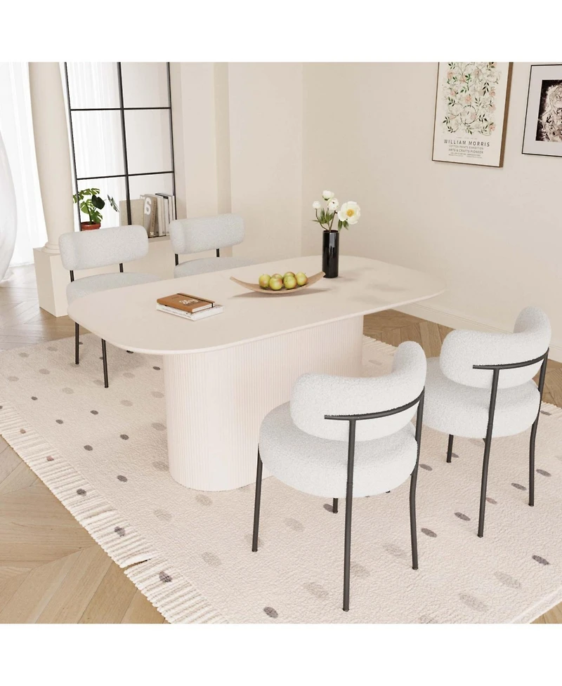 Streamdale Furniture 63" Dining Table & 4 Cushioned Chairs