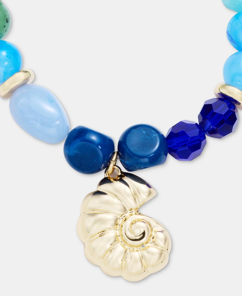 On 34th Beaded Shell Charm Stretch Bracelet, Created for Macy's