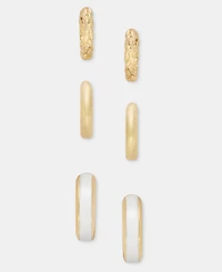 On 34th Gold-Tone 3-Pc. Set Enamel Small Hoop Earrings, Macy's Exclusive