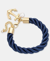 On 34th Gold-Tone Anchor Ribbon Rope Charm Bracelet, Macy's Exclusive