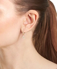 Macy's Cubic Zirconia Butterfly Charm Dangle Huggie Hoop Earrings