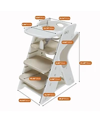 Streamdale Furniture Adjustable Height High Chair with 5-Point Harness & Tray