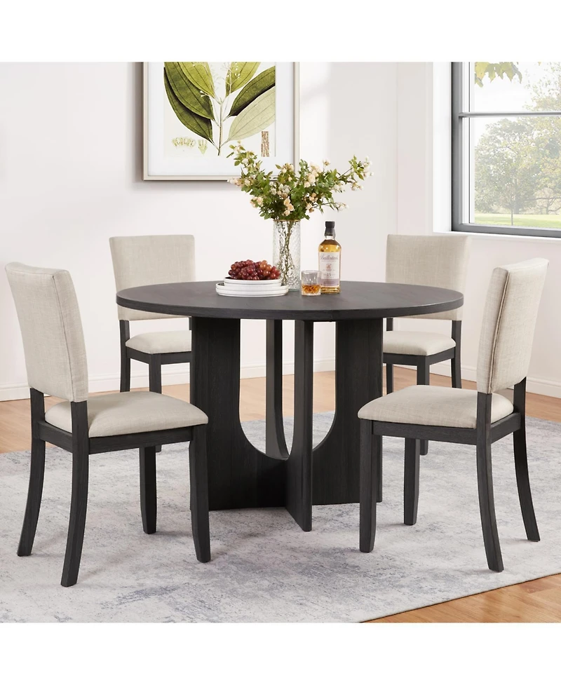 Streamdale Furniture Streamdale 47.3" Round Dining Set with 4 Chairs