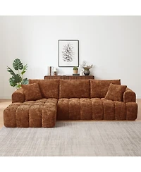 Streamdale Furniture Chenille L-Shape Sectional Sofa Sleeper Couch