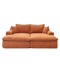 Streamdale 87" Oversized Sectional Sofa Bed with Double Chaise - Orange