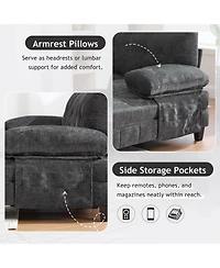 Streamdale Furniture U-Shaped Chenille Sectional Sofa with Dual Chaise & Storage