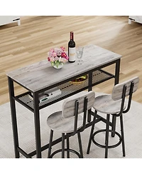 Streamdale Furniture Streamdale Bar Table & 2 Stools Set, Space Saving Pub Dining