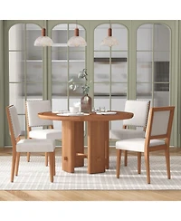 Streamdale Furniture 5-Piece Round Dining Set- Table & 4 Upholstered Chairs