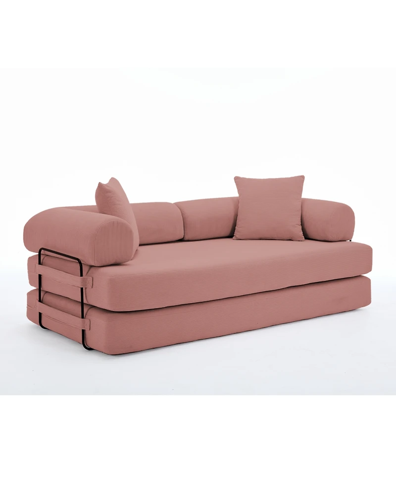 Streamdale Furniture Folding Sleeper Sofa Bed, 5-in-1 Convertible, King Size, Corduroy