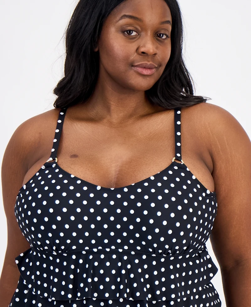 Island Escape Plus Underwire Tiered Bandini Top, Macy's Exclusive