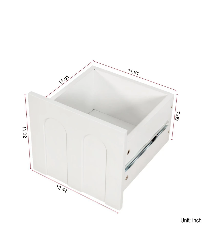 Streamdale White Sideboard Storage Cabinet & Multi-Functional with Glass Doors