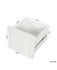 Streamdale White Sideboard Storage Cabinet & Multi-Functional with Glass Doors