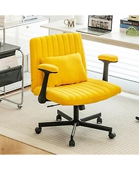 Streamdale Furniture Streamdale Linen Ergonomic Office Chair with Wheels