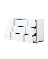 Streamdale Furniture Elegant Modern Mirrored Dresser with 6 Drawers (Old Sku WF319354AAK)