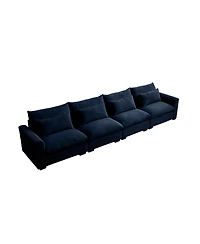 Streamdale Furniture 4 Seater Corduroy Couch with 4 Pillows