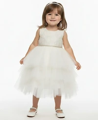 Bonnie Baby Girls Hanky Hem Sleeveless Party Dress