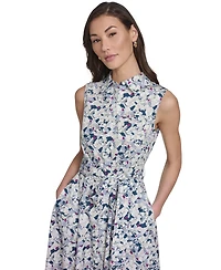 Calvin Klein Women's Sleeveless Button Front Shirt Dress