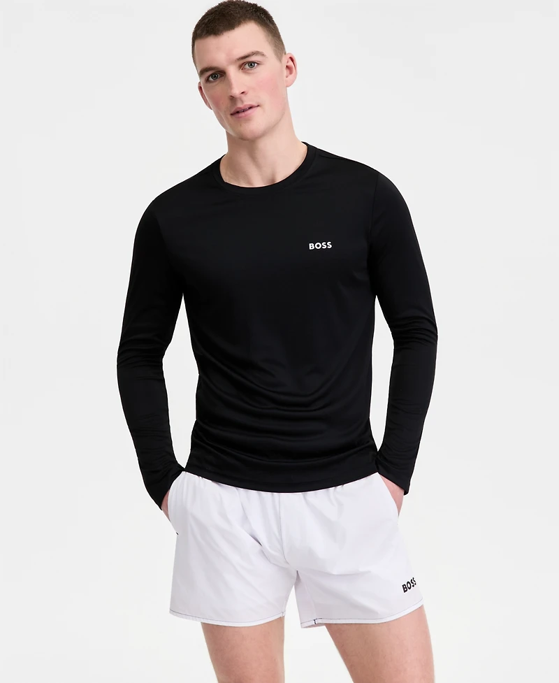 Boss by Hugo Men's Long-Sleeve Rashguard Swim Shirt