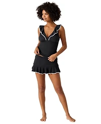 Tommy Bahama Women's Cabana Ruffled Tummy-Control Tankini Top