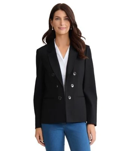 Jones New York Womens Button Front Double Breasted Compression Jacket