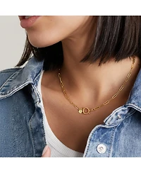 Joey Baby Gold-Plated Paperclip Chain Necklace with Toggle Clasp