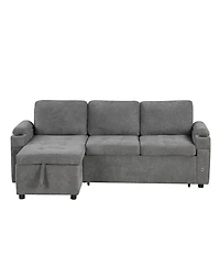 Streamdale 83.5" L-Shaped Sofa Bed with Storage, Cup Holders & Usb