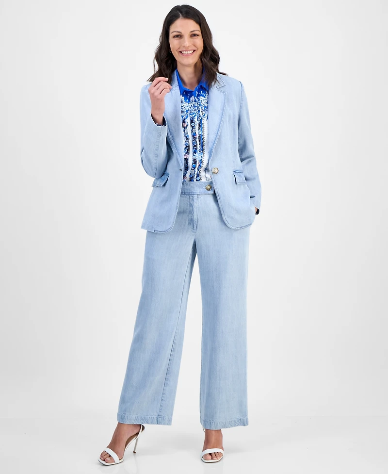 T Tahari Women's Notch-Collar One-Button Jacket