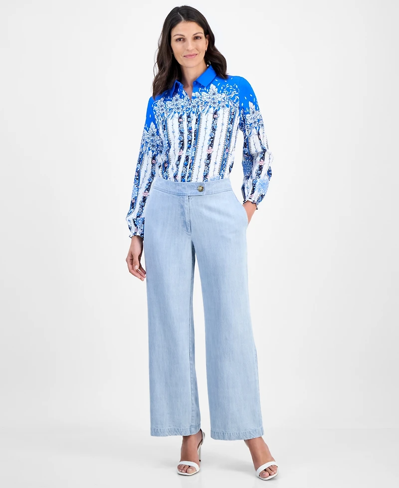 T Tahari Women's High-Rise Wide-Leg Pants