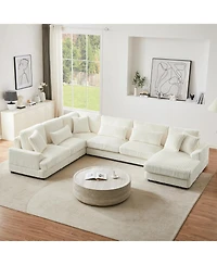Streamdale 129" U-Shaped Sectional Sofa Corduroy with Chaise