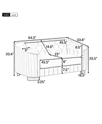 Streamdale Furniture 64.3" Velvet Loveseat Sofa