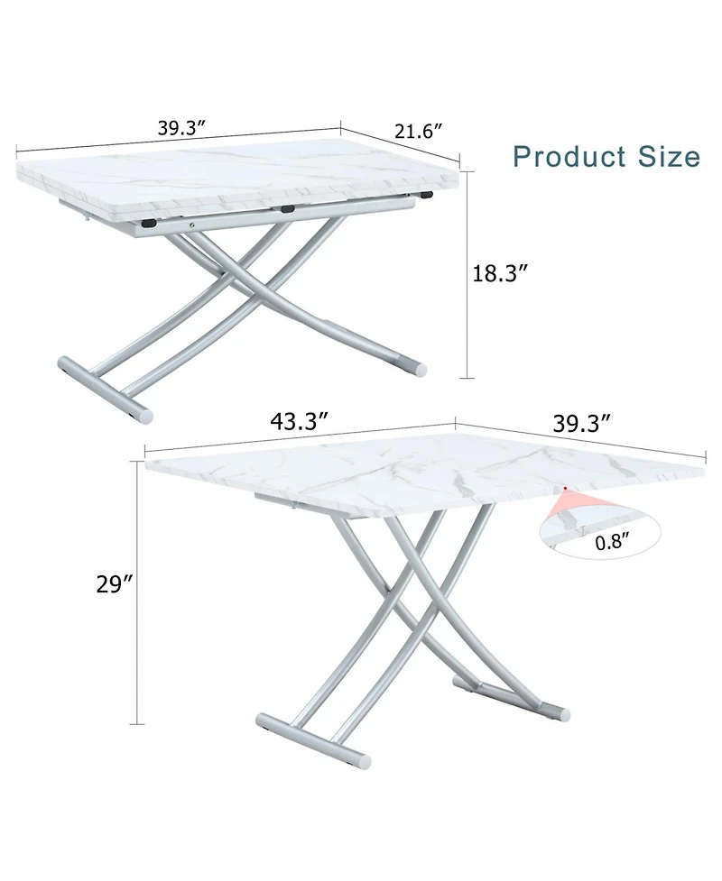 Streamdale Furniture Multifunctional Lift Table - Coffee Dining Office Dressing