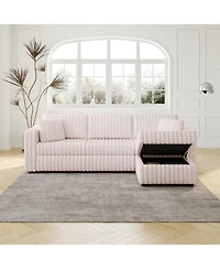 Streamdale Furniture 106" 2-Piece Fabric Upholstered Sofa & Ottoman Set