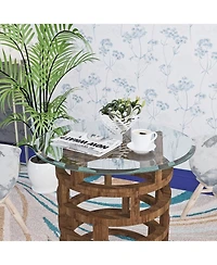 Streamdale Furniture 24" Round Tempered Glass Table Top - Beveled Edge