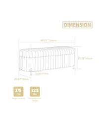 Streamdale Furniture Faux Fur Flip Top Storage Bench - Beige