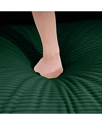 Streamdale Furniture Green Corduroy Modern Sofa with 4 Pillows