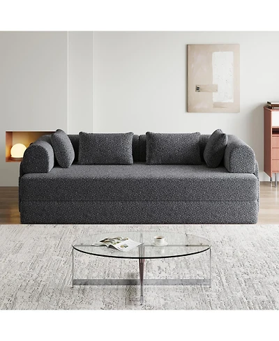 Streamdale Furniture Streamdale 78.7" Convertible Sleeper Sofa Bed with Pillow & Side Pocket