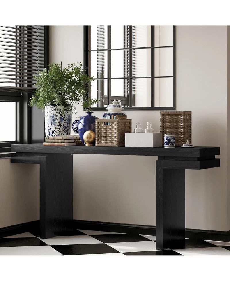Streamdale Furniture 66" Wide Wood Console Table - Sofa/Entryway - Black