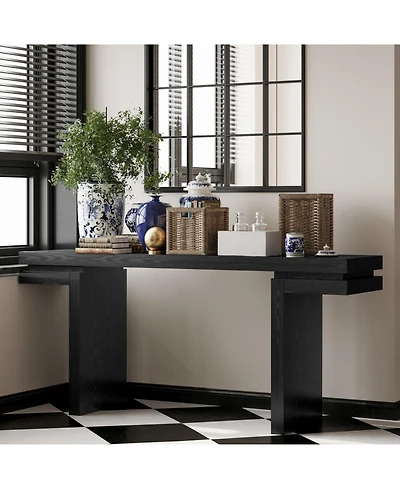 Streamdale Furniture 66" Wide Wood Console Table - Sofa/Entryway - Black