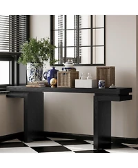 Streamdale Furniture 66" Wide Wood Console Table - Sofa/Entryway - Black